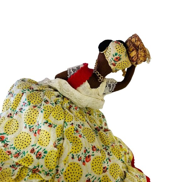 Vintage Handmade Cloth 2 Dolls In One Reversible Dress 9" Collectible Decor Toy - Picture 8 of 16